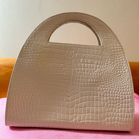 Yves Saint Laurent Handbags - Vintage YSL Croc Cutout Handle Bag